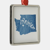 Rainier Washington Wood Grain Ornament Aus Metall (Rechts)