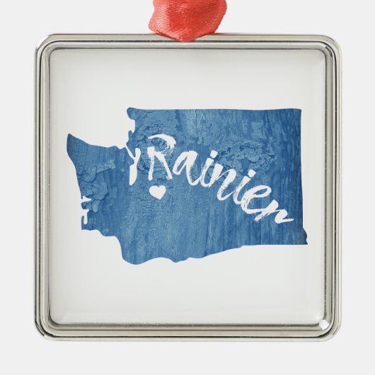 Rainier Washington Wood Grain Ornament Aus Metall (Vorne)