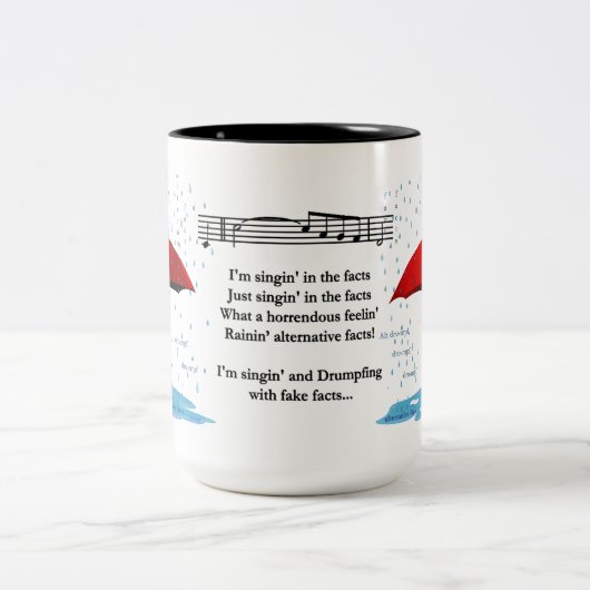 Raining Alternative Fakten 15 oz Zwei-Tonen-Tasse Zweifarbige Tasse (Mittel)