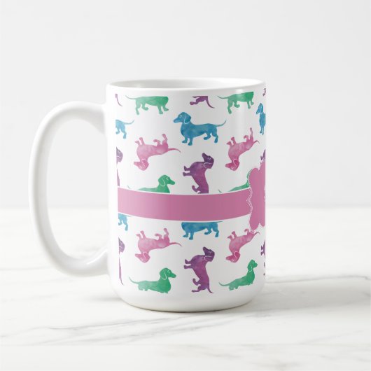 Raining Dachshunds Cute Pastel Doxies Kaffeetasse (Links)