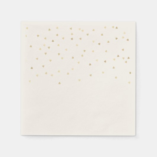 Raining Gold Hearts Paper Napkins Set von 50+ Serviette (Vorderseite)