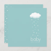 Raining Hearts Aqua Baby Dusche Einladung (Vorne/Hinten)