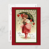 Raining Hearts Valentine Feiertagspostkarte (Vorne/Hinten)