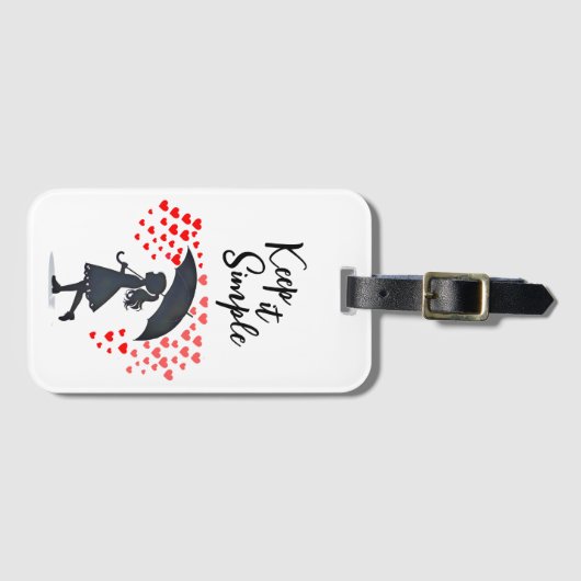 Raining love artsy gepäckanhänger (Vorderseite (Horizontal))