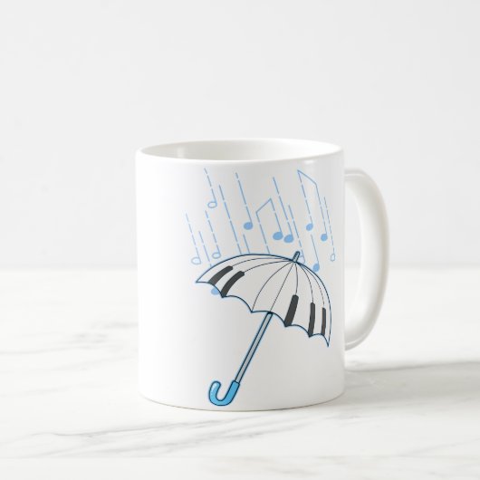 Raining Notes Piano Player Gift Shirt Keyboard Mus Kaffeetasse (VorderseiteRechts)