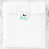 Raining Sheep Hund Cloud - Runder Aufkleber (Tasche)