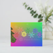 Rainow Snowfalkes Postkarte (Stehend Vorderseite)