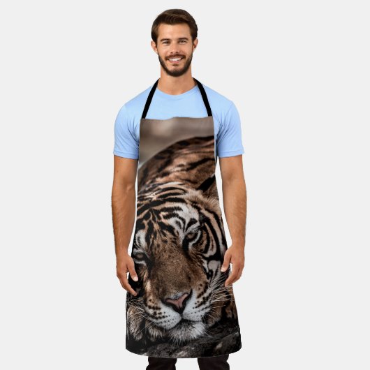 Rainthambourde wilde männliche Tigerin Fine Art Bi Schürze (Getragen)