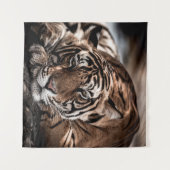 Rainthambourde wilde männliche Tigerin Fine Art Bi Wandteppich (Vorderseite (Horizontal))