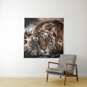 Rainthambourde wilde männliche Tigerin Fine Art Bi Wandteppich (Beispiel)