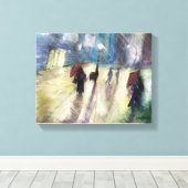 RAINY ABEND , - Aquarell, Leinwand-Druck Leinwanddruck (Insitu (Holzboden))