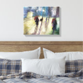 RAINY ABEND , - Aquarell, Leinwand-Druck Leinwanddruck (Insitu (Schlafzimmer))