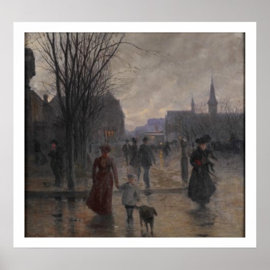 Rainy Abend on Hennepin Avenue, c.1902 Poster (Vorne)