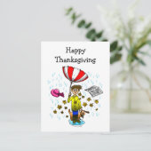 Rainy and Windy Happy Thanksgiving Postkarte (Stehend Vorderseite)
