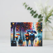 Rainy Autumn Day in Paris Postkarte (Stehend Vorderseite)
