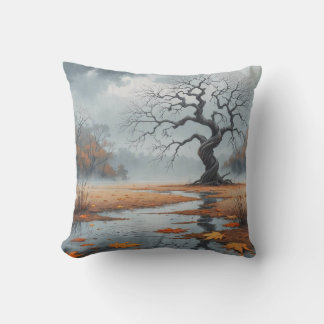 Rainy Autumn Tree Mood Pillow Kissen