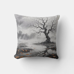 Rainy Autumn Tree Mood Pillow Kissen