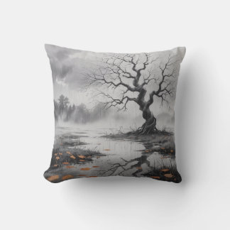 Rainy Autumn Tree Mood Pillow Kissen