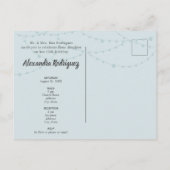 Rainy Blue & Steel Charro Silhouette Quinceanera Einladungspostkarte (Rückseite)