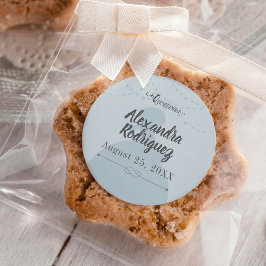 Rainy Blue & Steel Charro Silhouette Quinceanera Runder Aufkleber