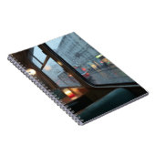 Rainy Café Window Tram Ride Notebook Notizblock (Rechte Seite)