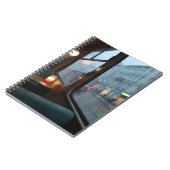 Rainy Café Window Tram Ride Notebook Notizblock (Linke Seite)