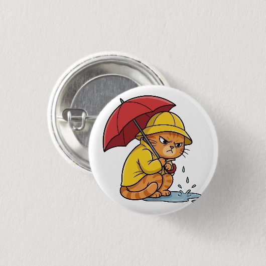 Rainy Cat Mood Button (Vorne & Hinten)