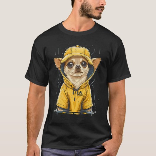 Rainy Chihuahua in a Rain Cape T-Shirt (Vorderseite)