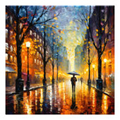 Rainy City Impressionismus Fotodruck (Vorne)