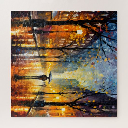 Rainy City Impressionismus Puzzle (Horizontal)