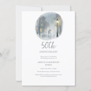 Rainy City Romance-Elegante Hochzeit Jahrestag Einladung