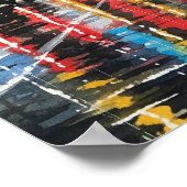 Rainy City Street Watercolor Poster (Ecke)