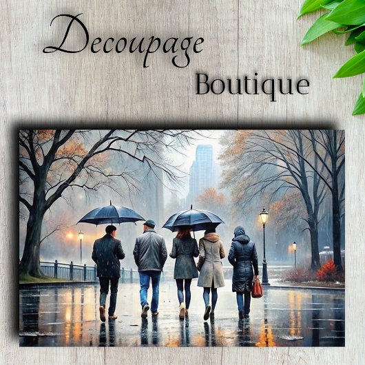 Rainy City Stroll Decoupage Seidenpapier