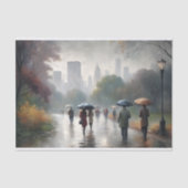 Rainy City Walk Central Park Decoupage Seidenpapier (Vorderseite)