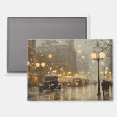 Rainy Cityscape Kühlschrank Magnet (Vorderseite/Rückseite)