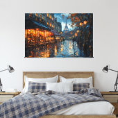 Rainy Cobblestone Street in Paris Leinwanddruck (Insitu (Schlafzimmer))
