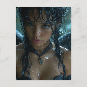 Rainy Dark Angel Fantasy Postkarte