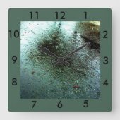 Rainy Day Abstrakt Quadratische Wanduhr (Vorderseite)