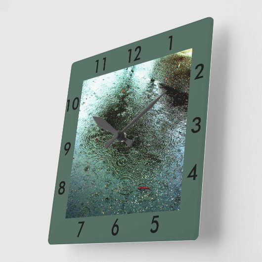 Rainy Day Abstrakt Quadratische Wanduhr (Winkel)