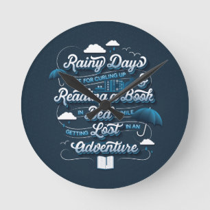 Rainy Day Adventure Wall Clock Runde Wanduhr