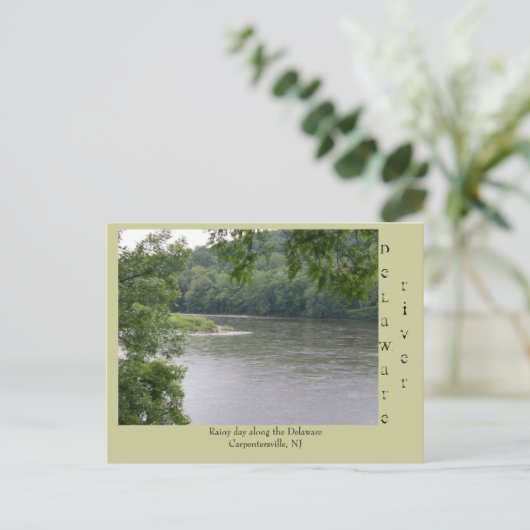 Rainy Day am Delaware River Postkarte (Stehend Vorderseite)