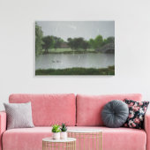 Rainy Day am Lake Wrapped Canvas Leinwanddruck (Insitu (Wohnzimmer))