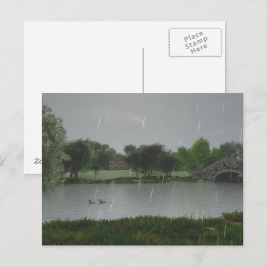 Rainy Day am Postkartensee Postkarte (Vorne/Hinten)