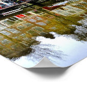 Rainy Day Amsterdam Canal Winter Reflections Foto Poster (Ecke)
