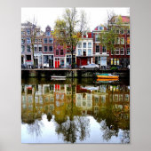 Rainy Day Amsterdam Canal Winter Reflections Foto Poster (Vorne)
