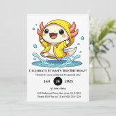 Rainy Day Axolotl Birthday Einladung (Stehend Vorderseite)