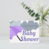 Rainy Day Baby Dusche Postkarte (Stehend Vorderseite)