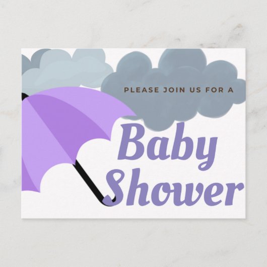 Rainy Day Baby Dusche Postkarte (Vorderseite)