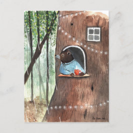 Rainy Day Bear Daydream Tea Time Illustration Postkarte