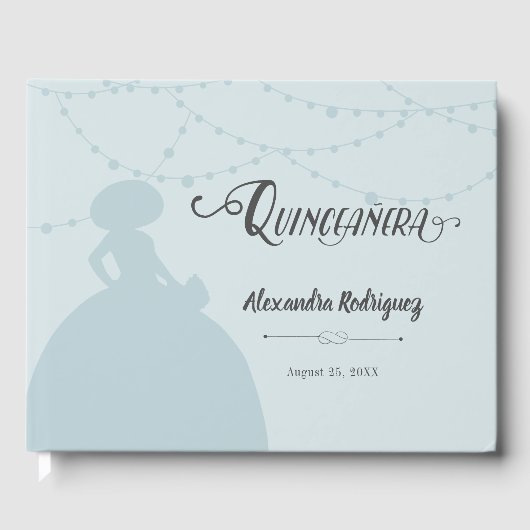 Rainy Day Blue Charro Silhouette Gästebuch (Vorderseite)